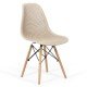 Modern plastic chair with beech wood legs BUC 254 beige