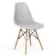 Modern plastic chair with beech wood legs BUC 254 gray