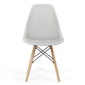 Modern plastic chair with beech wood legs BUC 254 gray Modern plastic chair with beech wood legs BUC 254 gray