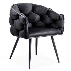 Scaune living din catifea cu cadru metalic BUC 256 negru
