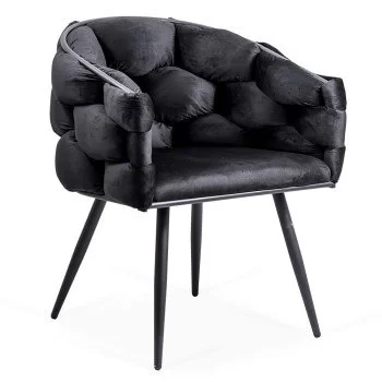 Scaune living din catifea cu cadru metalic BUC 256 negru