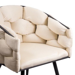 Velvet living room chairs with metal legs BUC 256 cream