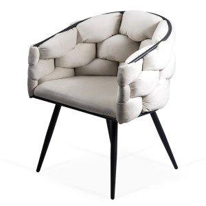 Velvet living room chairs with metal legs BUC 256 cream