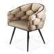 Modern velvet chair and metal frame BUC 256 beige