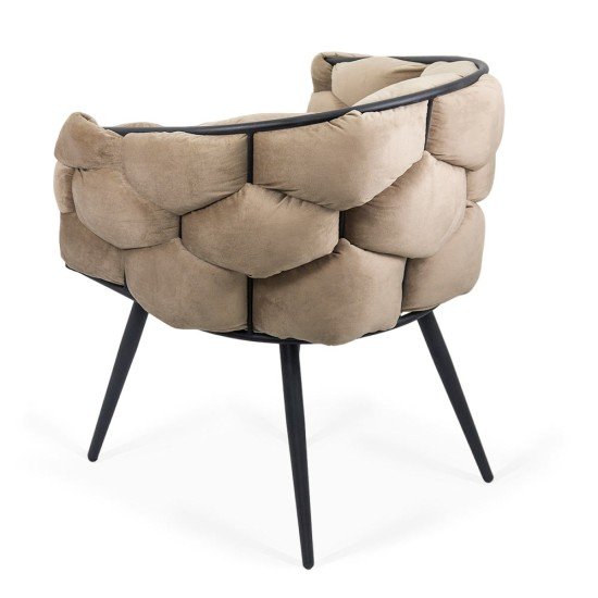 Modern velvet chair and metal frame BUC 256 beige Modern velvet chair and metal frame BUC 256 beige