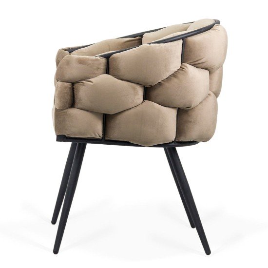 Modern velvet chair and metal frame BUC 256 beige Modern velvet chair and metal frame BUC 256 beige