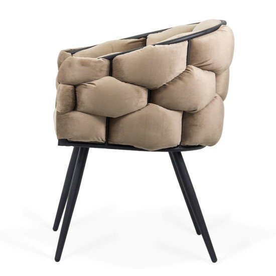 Modern velvet chair and metal frame BUC 256 beige