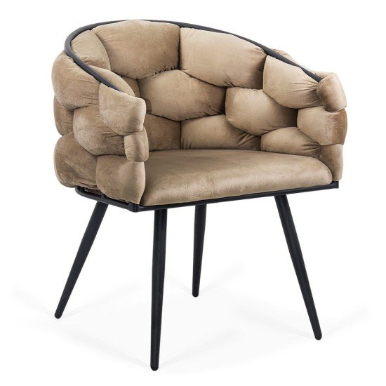 Modern velvet chair and metal frame BUC 256 beige