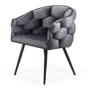 Scaun modern catifea BUC 256 gri  Scaun modern catifea BUC 256 gri