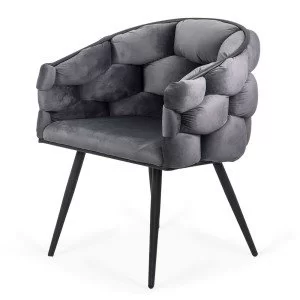 Scaun modern catifea BUC 256 gri 