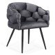 Modern velvet chair and metal frame BUC 256 grey