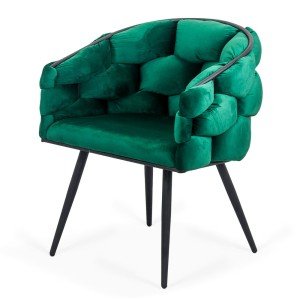 Modern velvet chair and metal frame BUC 256 green Modern velvet chair and metal frame BUC 256 green