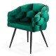 Modern velvet chair and metal frame BUC 256 green