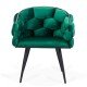 Modern velvet chair and metal frame BUC 256 green