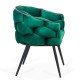 Modern velvet chair and metal frame BUC 256 green