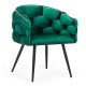 Modern velvet chair and metal frame BUC 256 green