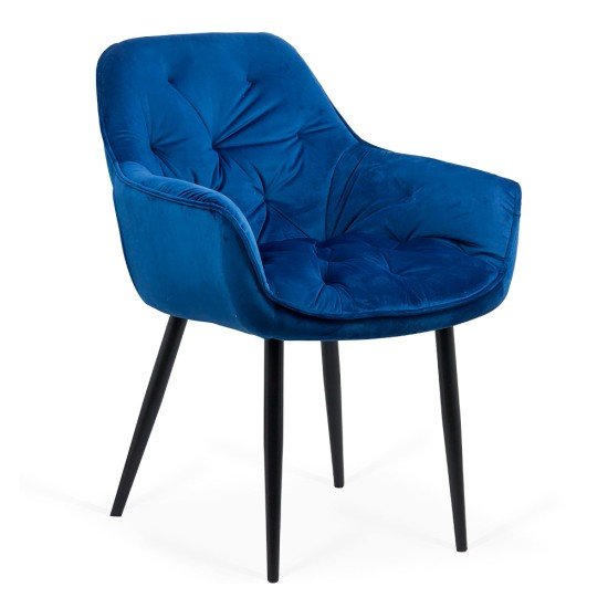 Velvet dining chair BUC 257 blue