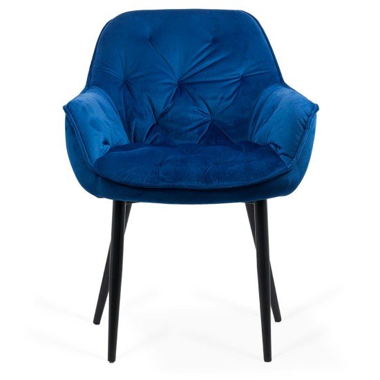 Velvet dining chair BUC 257 blue