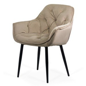 Scaun dining catifea BUC 257 bej  Scaun dining catifea BUC 257 bej