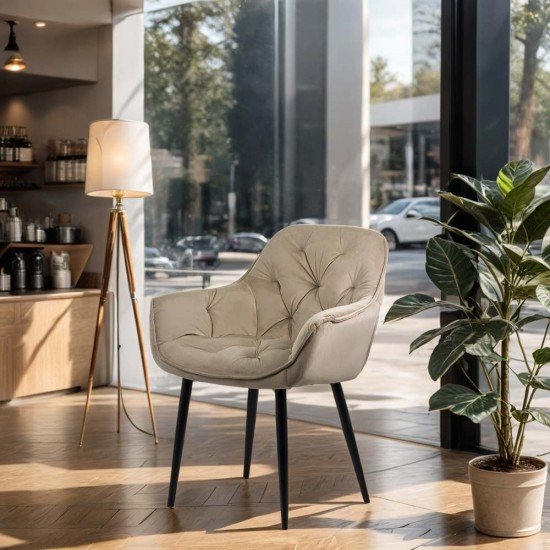 Scaun dining catifea BUC 257 bej 