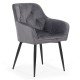 Scaun dining din catifea BUC 257 gri Scaun dining din catifea BUC 257 gri