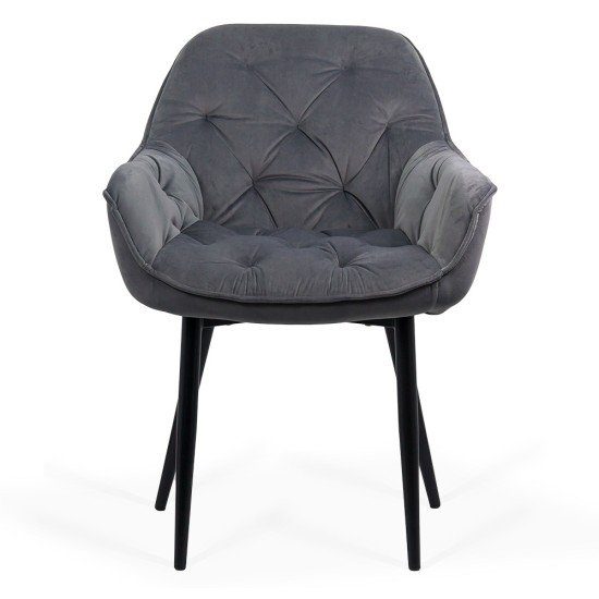 Velvet dining chair BUC 257 gray