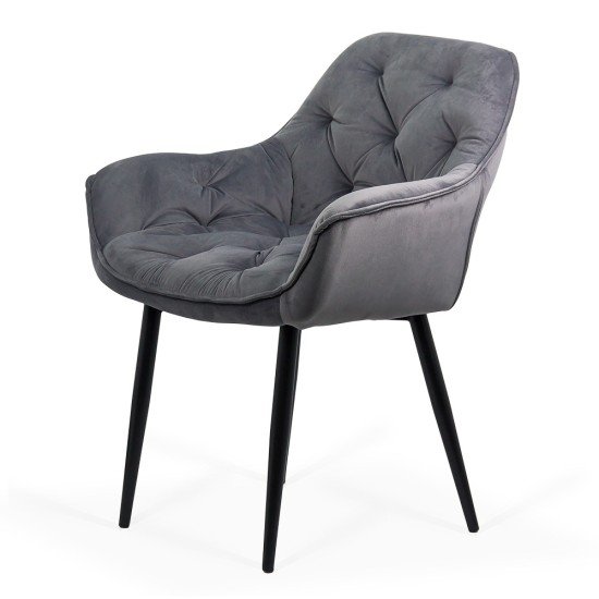 Velvet dining chair BUC 257 gray