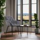 Velvet dining chair BUC 257 gray