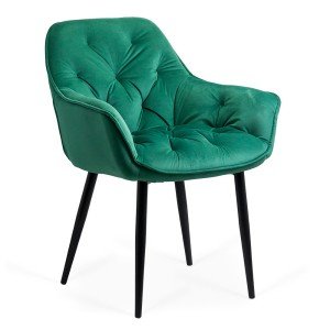 Scaun de dining din catifea verde BUC 257 Scaun de dining din catifea verde BUC 257