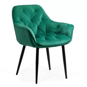 Scaun de dining din catifea verde BUC 257