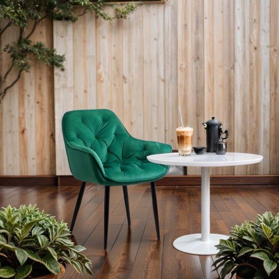 Scaun de dining din catifea verde BUC 257