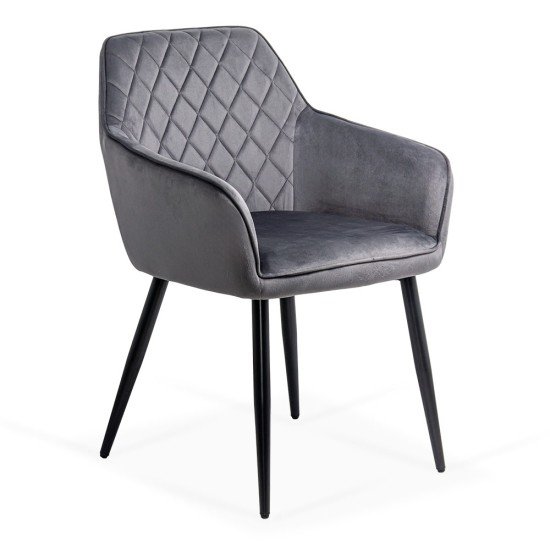 Velvet dining chair BUC 258 gray
