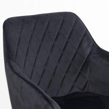 Scaun dining din catifea cu cadru metalic BUC 258 negru