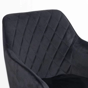 Scaun dining din catifea cu cadru metalic BUC 258 negru