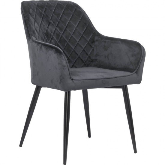 Scaun dining din catifea BUC 258 gri Scaun dining din catifea BUC 258 gri
