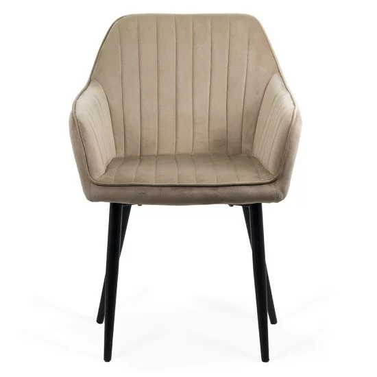 Velvet living room chair with black metal legs BUC 259 beige