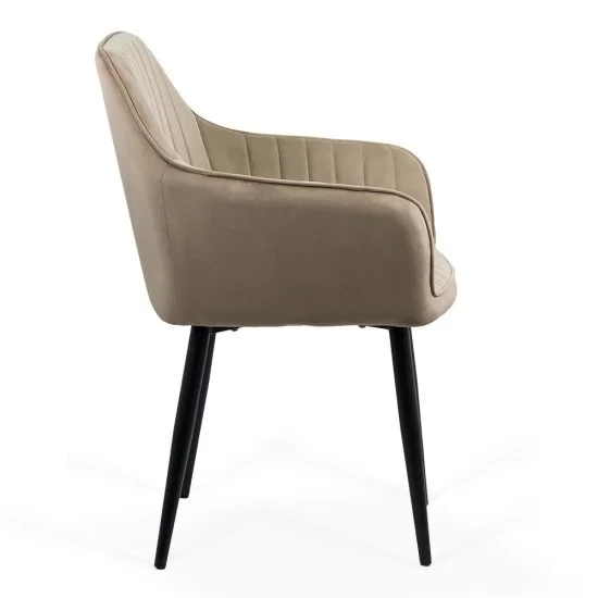Velvet living room chair with black metal legs BUC 259 beige