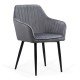 Velvet living room chair with black metal legs BUC 259 grey