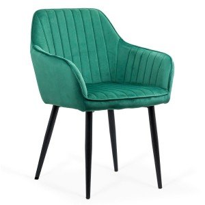 Velvet living room chair with black metal legs BUC 259 green Velvet living room chair with black metal legs BUC 259 green
