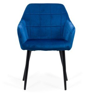 Velvet living room chair with black metal legs BUC 260 blue Velvet living room chair with black metal legs BUC 260 blue