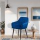 Velvet living room chair with black metal legs BUC 260 blue