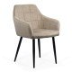 Velvet living room chair with black metal legs BUC 260 beige