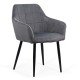 Velvet living room chair with black metal legs BUC 260 grey