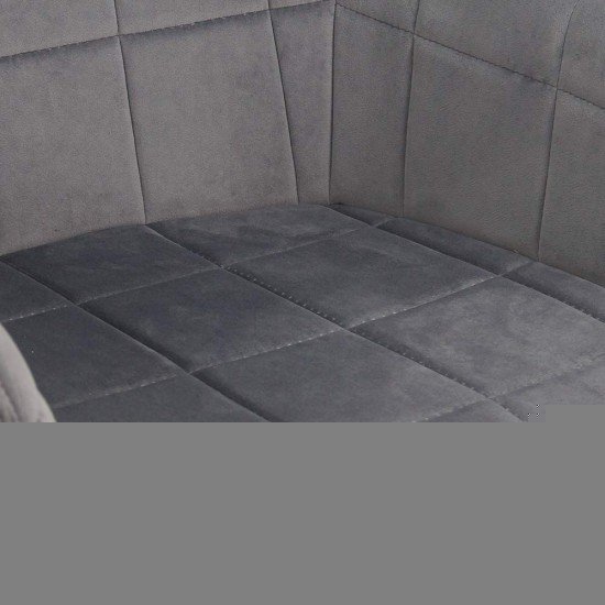 Scaun living din catifea cu picioare metalice negre BUC 260 gri