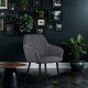 Velvet living room chair with black metal legs BUC 260 grey