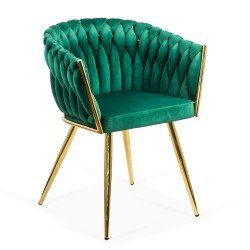 Scaun modern din catifea si cadrul auriu BUC 261 verde Scaun modern din catifea si cadrul auriu BUC 261 verde