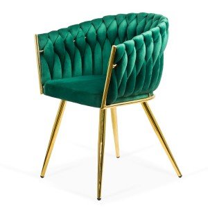 Scaun modern din catifea si cadrul auriu BUC 261 verde Scaun modern din catifea si cadrul auriu BUC 261 verde