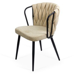Scaun dining bej confortabil cu tapițerie din stofa premium si design modern BUC 262 Scaun dining bej confortabil cu tapițerie din stofa premium si design modern BUC 262