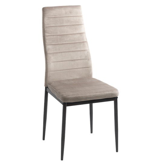 Kitchen chair made of velvet and black frame BUC 263V beige