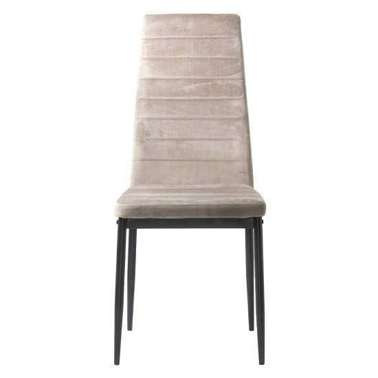 Kitchen chair made of velvet and black frame BUC 263V beige